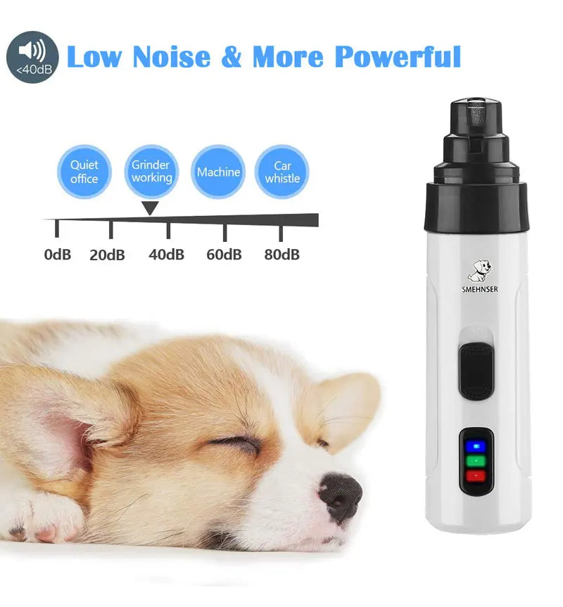 Painless USB Charging Dog Nail Grinders Rechargeable Pet Nail Clippers Quiet Electric Dog Cat Paws Nail Grooming Trimmer Tools