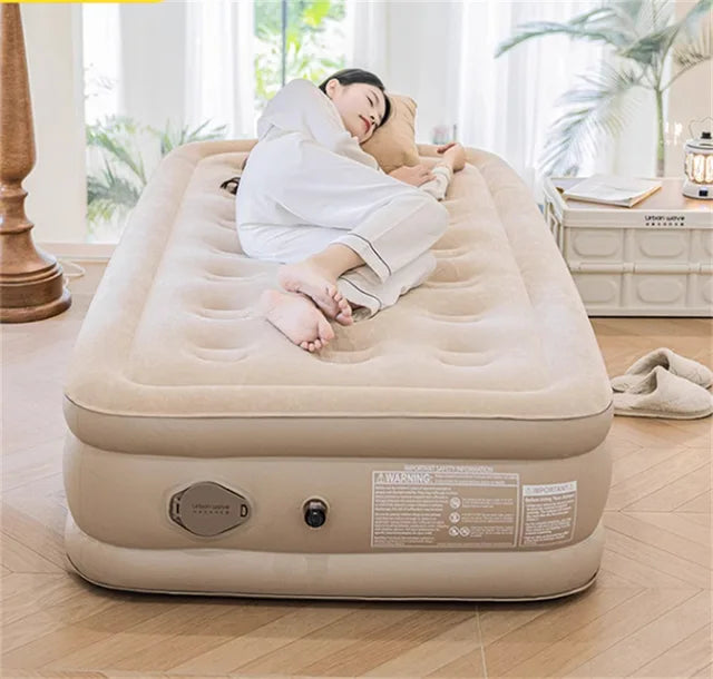 Household Inflatable Mattress Floor Paving Fully Automatic Folding High-end Thickened and Elevated Indoor Air Cushion Bed