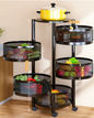 Kitchen Rotating Storage Rack Multi-function Fruit and Vegetable Rack Multi-layer Rotating Storage Rack Living Room Storage Rack